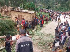 The landslide devastated Yambali village (International Organisation for Migration via AP)