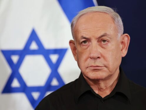 Prime Minister Benjamin Netanyahu has said the TV station’s offices will be shut (Abir Sultan/Pool Photo via AP, File)