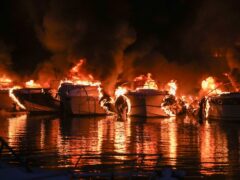 Boats on fire in Medulin, Croatia (Goran Sebelic, Cropix)