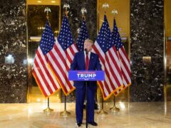 Donald Trump speaks during a news conference at Trump Tower (Julia Nikhinson/AP)