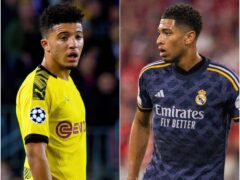 Jadon Sancho and Jude Bellingham will meet in the Champions League final when Borussia Dortmund take on Real Madrid. (Christian Bertrand /Alamy Stock Photo/Moritz Müller / Alamy Stock Photo)