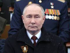 Russian President Vladimir Putin during the Victory Day military parade in Moscow (Mikhail Klimentyev, Sputnik, Kremlin Pool Photo via AP)