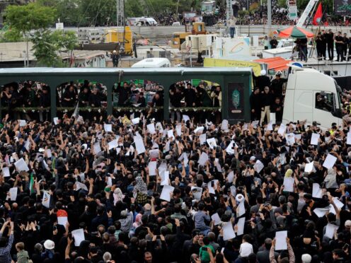 Hundreds of thousands of people crowded into Mashhad (Mohammad Hasan Salavati, Shahraranews via AP)