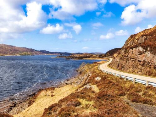 The crash happened on the A837 near Loch Assynt (Alamy/PA)