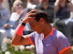 Rafael Nadal lost his second-round match at the Italian Open (Gregorio Borgia/AP)
