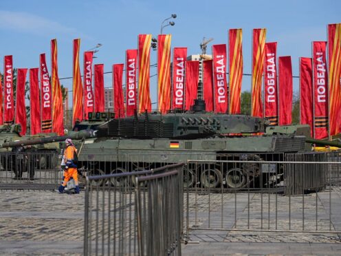 The Russian military has put some of the equipment captured from Ukrainian forces on display in Moscow (Alexander Zemlianichenko/AP)