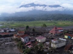 Damage at a village affected by a flash flood in Agam, West Sumatra, Indonesia (Sutan Malik Kayo/AP)