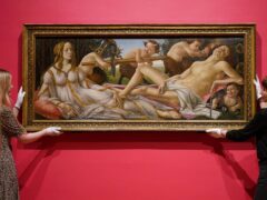 The painting Venus and Mars by Italian Renaissance artist Sandro Botticelli has left the National Gallery in London to go on loan at Cambridge’s Fitzwilliam Museum. (Joe Giddens/ PA)