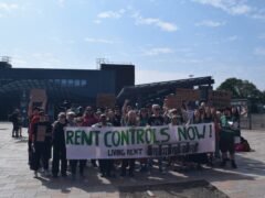 Campaigners also took to the streets in Aberdeen (Living Rent/PA)