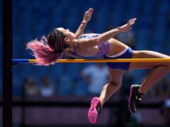Katarina Johnson-Thompson clears the high jump bar (Andrew Medichini/AP)