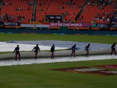 Forecast rain arrived ahead of the semi-final in Guyana (AP Photo/Ramon Espinosa)