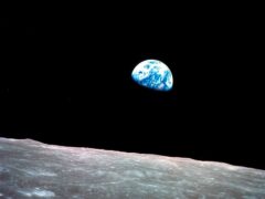 NASA Earthrise picture shows the Earth behind the surface of the moon during the Apollo 8 mission (William Anders/NASA/AP)