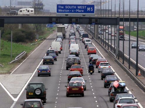 Heavy traffic heads for the south west on the M5 near Bristol (Chris Ison/PA)