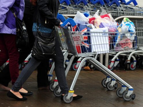 The wet weather has hit supermarket sales (PA)