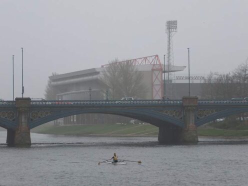 The River Trent in Nottingham surrounded by smog and haze (Tim Goode/PA)