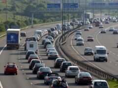 Heavy traffic for Southbound travellers on the M5 motorway near Bristol for the bank holiday weekend. Britons were sweltering in the highest May temperature for more than 50 years.