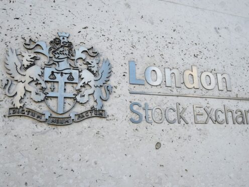 London’s FTSE 100 fell 16.81 points, or 0.21%%, to 8,146.86 (Kirsty O’Connor/PA)