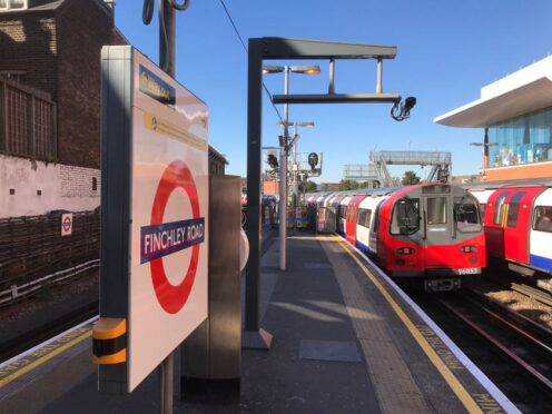 Photo issued by the Rail Accidents Investigation Branch (RAIB) of a Jubilee Line train at Finchley Road underground station. PA.