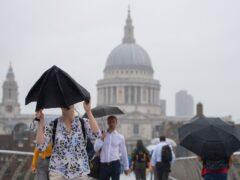 A rainy April put a dampener on the UK’s economic growth (Dominic Lipinski/PA)