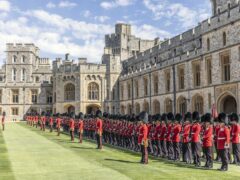 Irish Guards line up on parade in the quadrangle of Windsor Castle during a previous ceremony (Richard Pohle/The Times/PA)