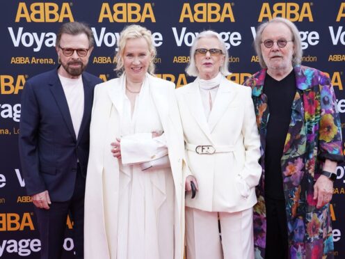 Left to right, Bjorn Ulvaeus, Agnetha Faltskog, Anni-Frid Lyngstad and Benny Andersson (Ian West/PA)