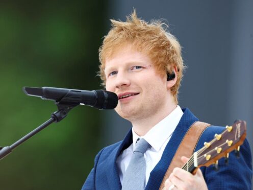 Ed Sheeran was the most played artist in the UK across radio, TV and in public places in 2023 (Hannah McKay/PA)
