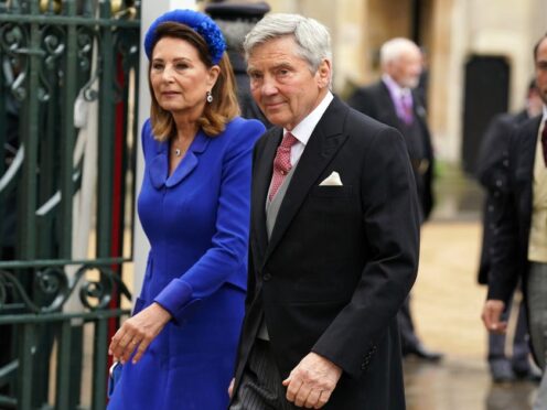 The Princess of Wales’s parents Carole and Michael Middleton (Andrew Milligan/PA)