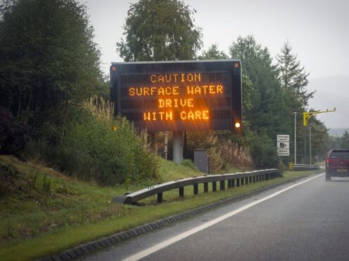 A9 road warning (Jane Barlow/PA Wire).