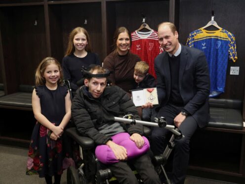 William met Burrow, his wife Lindsey and their children at Headingley in January (Phil Noble/PA)