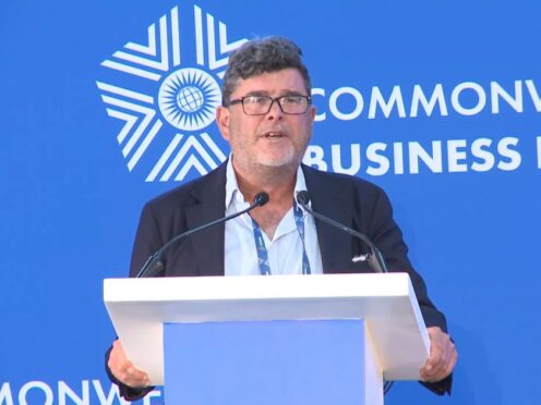 Frank Hester speaking at a Commonwealth Business Forum event in Kigali, Rwanda (CHOGM Rwanda 2022/PA)