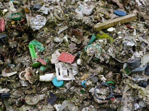A view of thousands of tonnes of illegal waste dumped within Hoad’s Wood in Ashford (Gareth Fuller/PA)