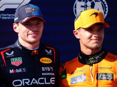 Max Verstappen and Lando Norris will start first and second on the grid in Austria (David Davies/PA)