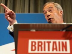 Nigel Farage during a press conference with leader of Reform UK Richard Tice (James Manning/PA)