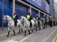 Police outside Wembley Stadium on Saturday (Lucy North/PA)