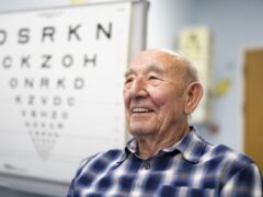 Cecil Farley became the first patient in England to receive an artificial cornea (Jordan Pettitt/PA)