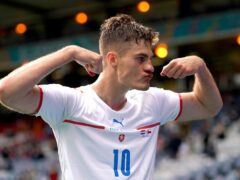 Patrik Schick is a doubt for the Czech Republic’s game against Turkey (Andrew Milligan/PA)