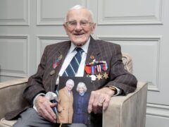 D-Day veteran Eric Suchland celebrating his 100th birthday at Holly Bank Care Home in Halifax, West Yorkshire (Danny Lawson/PA)