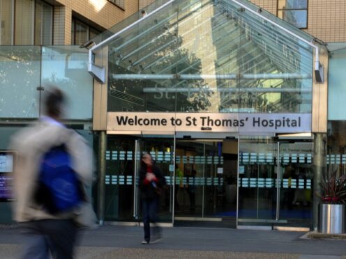 The front entrance of St Thomas’ Hospital (Georgie Gillard/PA)