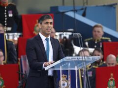 Prime Minister Rishi Sunak speaking during the UK’s national commemorative event for the 80th anniversary of D-Day, hosted by the Ministry of Defence on Southsea Common in Portsmouth, Hampshire (Tim Merry/Daily Express/PA)