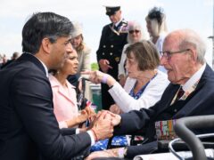 Prime Minister Rishi Sunak met D-Day veterans after the 80th anniversary national commemoration in Portsmouth on Wednesday (Leon Neal/PA)