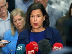 Sinn Fein leader Mary Lou McDonald speaking to the media at the RDS in Dublin (Damien Storan/PA)