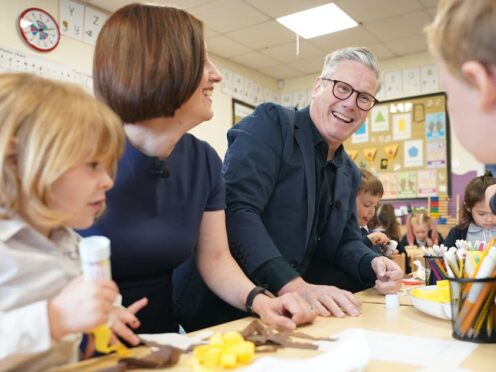 Labour leader Sir Keir Starmer and shadow education secretary Bridget Phillipson visit Nursery Hill Primary School in Nuneaton (Stefan Rousseau/PA)