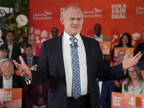 Liberal Democrats leader Sir Ed Davey during the party’s General Election manifesto launch in London (Lucy North/PA)