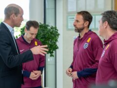 The Prince of Wales (left) speaks with England manager Gareth Southgate during a visit to St George’s Park, in Burton upon Trent, Staffordshire, to meet with the England men’s football team ahead of the Uefa Euro 2024 campaign (Paul Cooper/Daily Telegraph/PA)