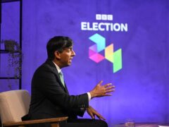 Prime Minister Rishi Sunak was interviewed on the BBC on Monday evening (Jeff Overs/BBC/PA)