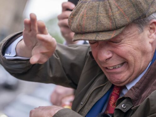 Reform UK leader Nigel Farage has been offered additional private security by the Home Office after various objects have been thrown at him while on the campaign trail (Danny Lawson/PA)