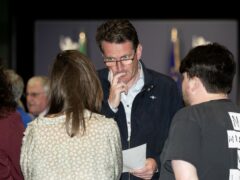 European Labour Party candidate Aodhan O Riordain TD at the RDS centre in Dublin as counting continues in the European election in Ireland (Gareth Chaney/PA)
