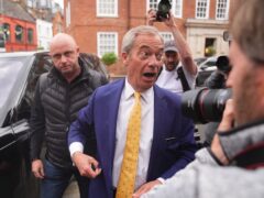 Reform UK leader Nigel Farage arrives at a fundraiser for Donald Trump, hosted by former Neighbours star Holly Valance (James Manning/PA)