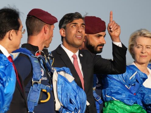 Prime Minister Rishi Sunak joins G7 leaders at the summit (Christopher Furlong/PA)