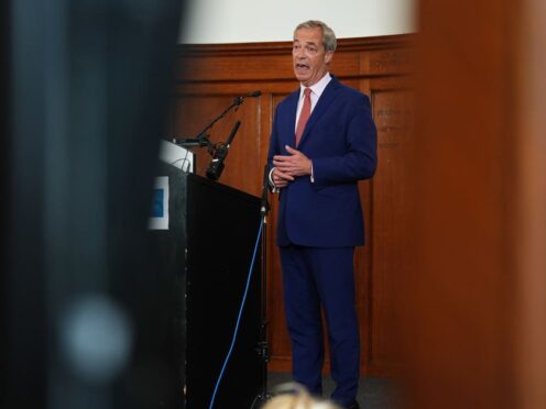 Reform UK’s Nigel Farage said he had written to the British Polling Council (James Manning/PA)